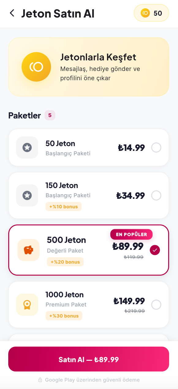 Swipe ekranı